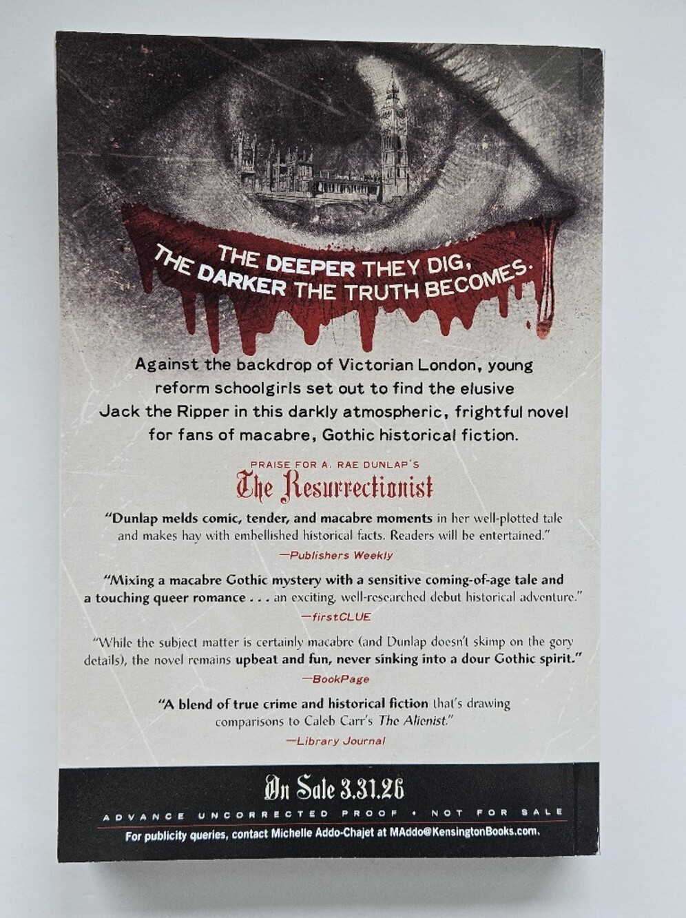 The Dreadfuls paperback ARC 2026 A. Rae Dunlop Jack Ripper murder mystery London - Picture 4 of 9